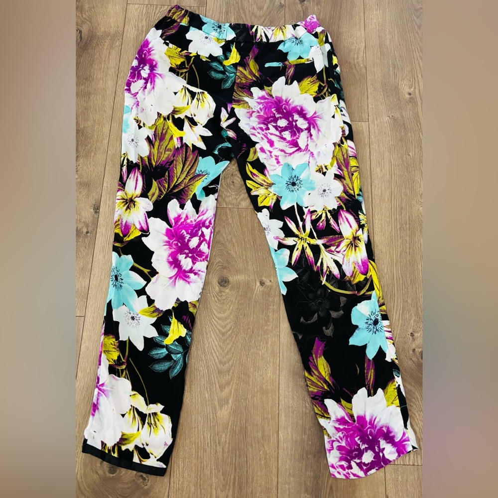Worthington - Black with Pink and Blue Floral Pants